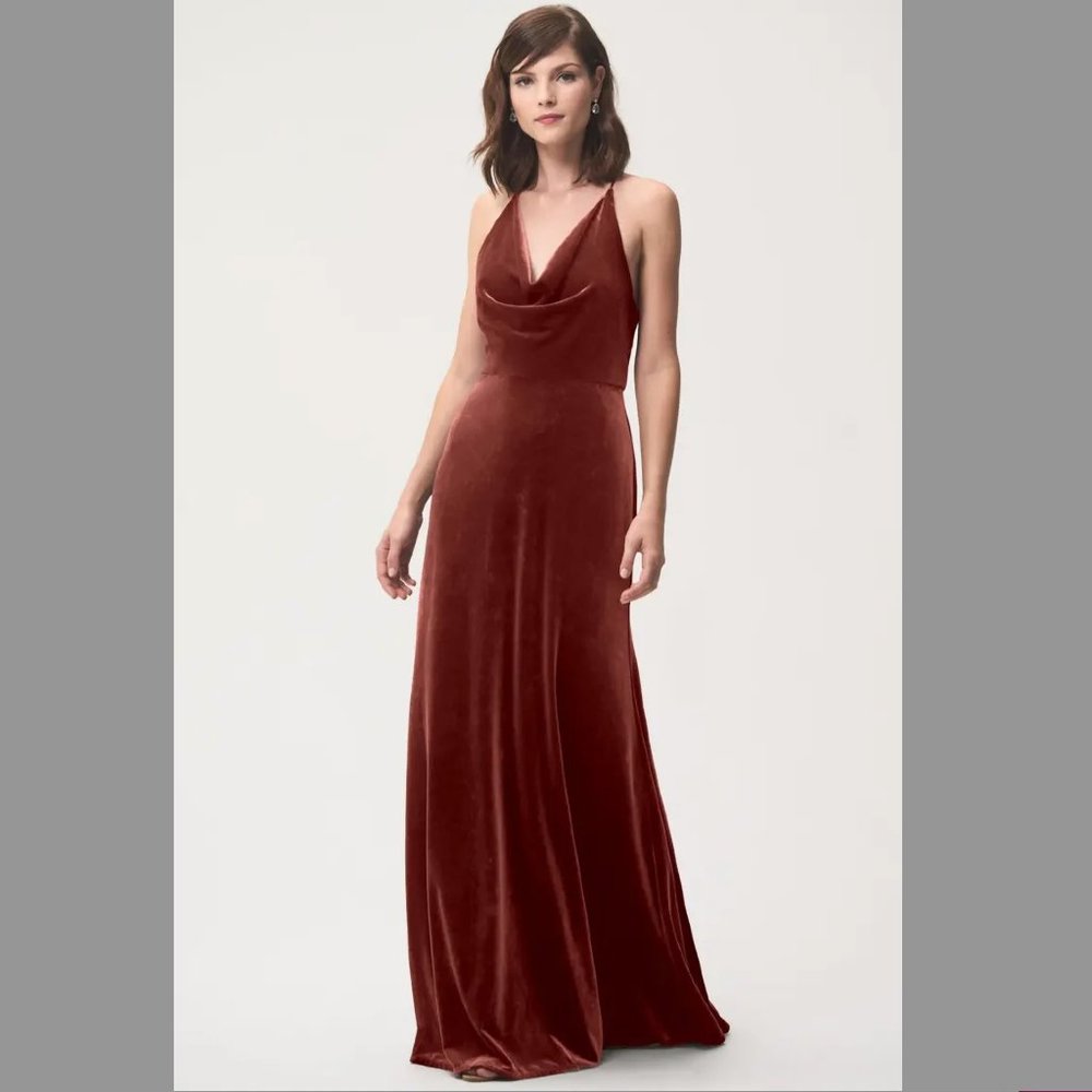 Jenny Yoo Sullivan Velvet Dress - Dusty Rose